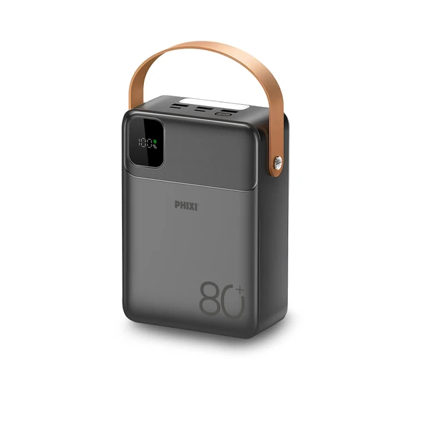 PHIXI Ultimate P82 - 80000mAh - Hızlı Şarj - Işıklı - LCD Ekranlı - Dahili Kablolu - Powerbank ürün görseli 1