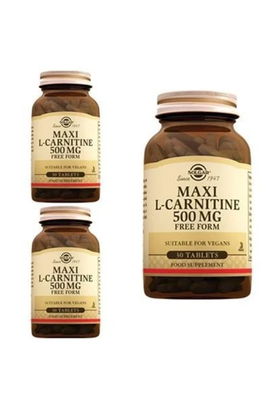 Solgar Maxi L-carnitine 500 Mg 30 Tablet 3 Adet ürün görseli 1