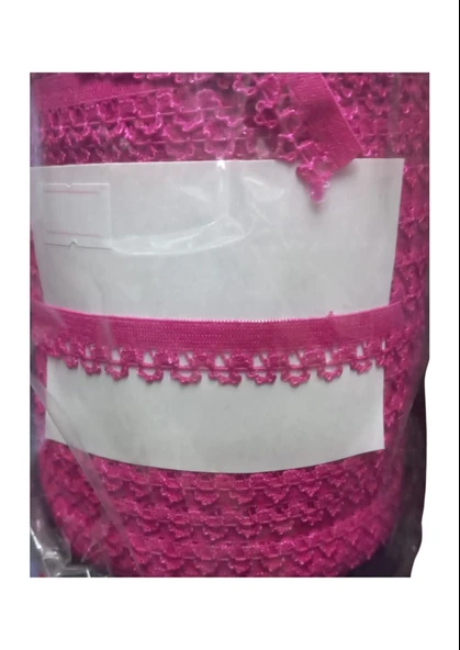 Norino Çamaşır Lastiği Dantelli 1 Cm 75 Metre 1 Top Fuşya ürün görseli 1