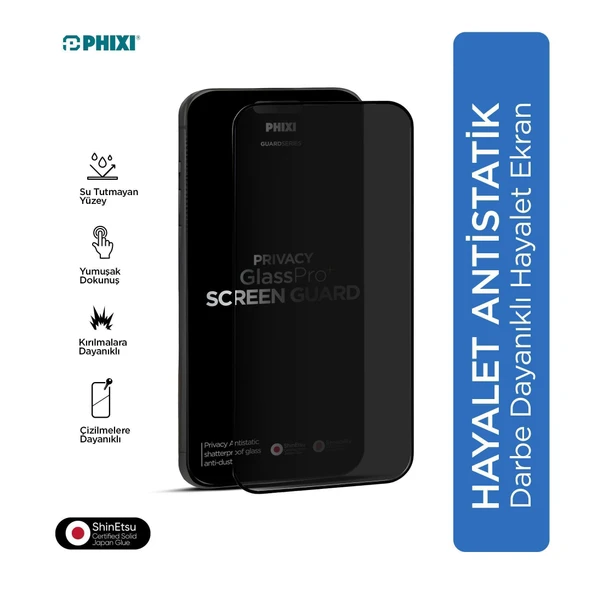 Phixi Premium Guard Hayalet Cam Ekran Koruyucu – iPhone 12 Pro Uyumlu | Antistatik, Su Tutmaz, Tam Kaplama ürün görseli 1