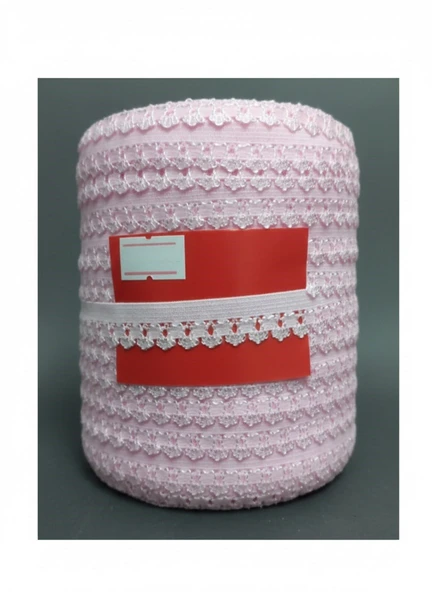 Norino Çamaşır Lastiği Dantelli 1 Cm 1 Metre Açık Pembe ürün görseli 1