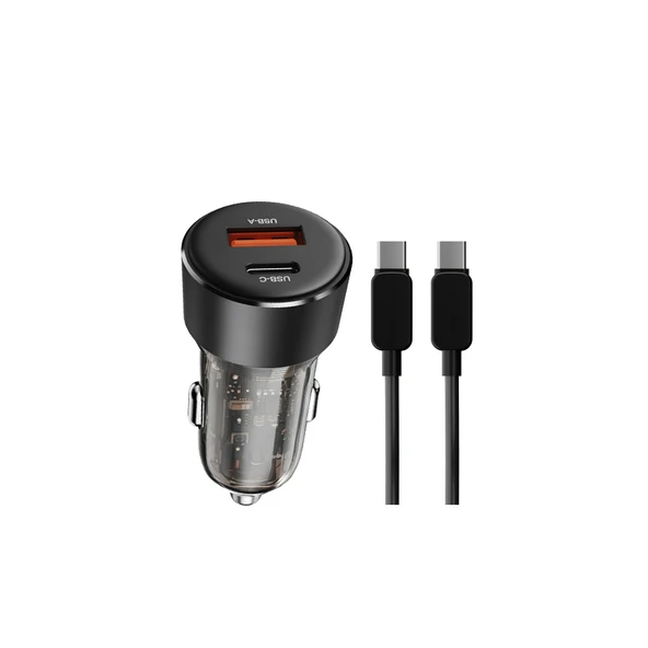 PHIXI Ultimate QCH4139T 38W Araç İçi Hızlı Şarj Cihazı – Type-C Kablolu Çift Çıkışlı ürün görseli 1