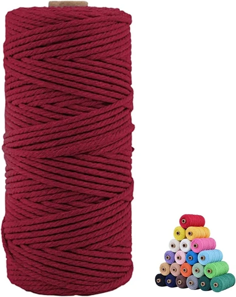 Norino Pamuk Makrome 2 Mm Bordo ürün görseli 1
