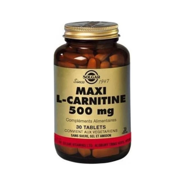 Solgar Maxi L Carnitine 500mg 30 Tablet ürün görseli 1