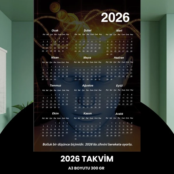 Norino Takvim 2026 Premium A3 300 Gr Dijital Baskı Mistik ürün görseli 1