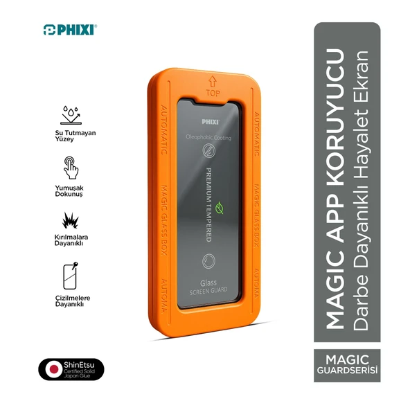 Phixi iPhone 16 Pro Max MagicApp Hayalet Cam Aparatlı Gizlilik Ekran Koruyucu – Maksimum Koruma ve Gizlilik ürün görseli 1