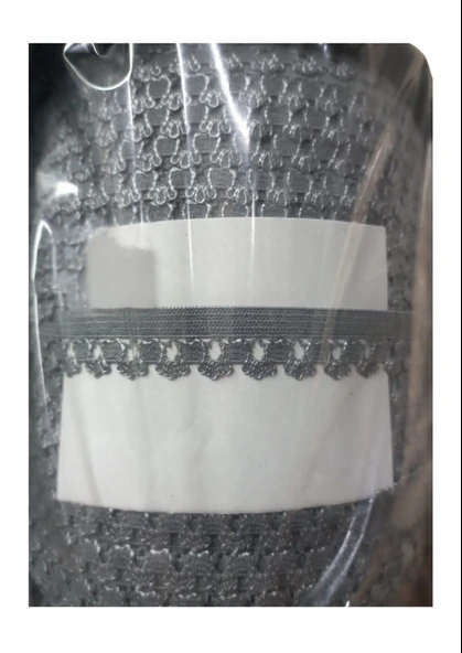Norino Çamaşır Lastiği Dantelli 1 Cm 75 Metre 1 Top Gri ürün görseli 1