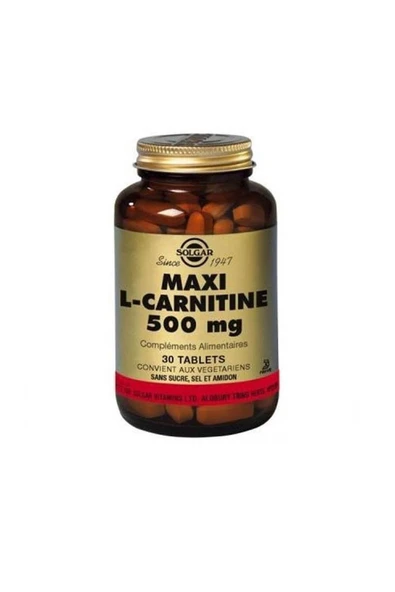 Solgar Maxi L-carnitine 500 Mg 30 Tablet ürün görseli 1