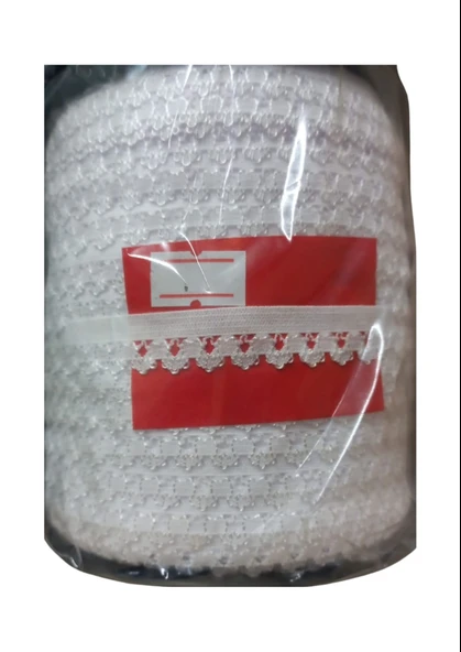 Norino Çamaşır Lastiği Dantelli 1 Cm 75 Metre 1 Top Beyaz 1. Model ürün görseli 1