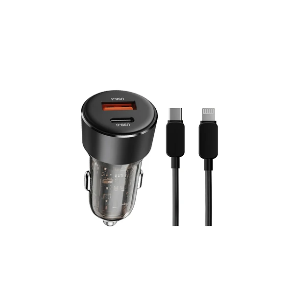 PHIXI Ultimate QCH4139L 38W Araç İçi Hızlı Şarj Cihazı – Lightning Kablolu Çift Çıkışlı ürün görseli 1
