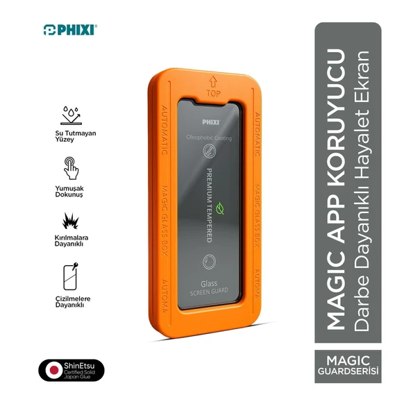 Phixi iPhone 17 Pro Max MagicApp Hayalet Cam Aparatlı Gizlilik Ekran Koruyucu – Maksimum Koruma ve Gizlilik ürün görseli 1
