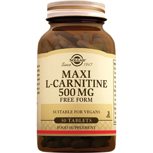 Solgar Maxi L Carnitine 500 Mg 30 Tablet (Maksi Karnitin) ürün görseli 1