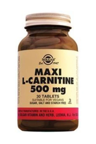 Solgar Maxi L-carnitine 500 Mg 30 Tablet - Resim 2