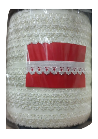 Norino Çamaşır Lastiği Dantelli 1 Cm 1 Metre Kırık Beyaz ürün görseli 1