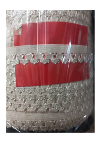 Norino Çamaşır Lastiği Dantelli 1 Cm 1 Metre Krem ürün görseli 1