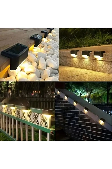 Norino 4 Adet Solar Güneş Enerjili Şarj Edilen Köşebent Merdiven Veranda Bahçe Led Lamba ürün görseli 1