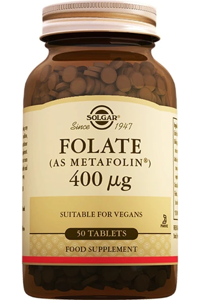 Solgar Folate As Metafolin 400 Mg 50 Tablet ürün görseli 1