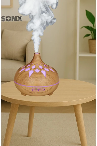Norino Aroma Difüzör Gece Işığı 7 Led DESENLİ Nemlendirici Kumandalı Buhar Makinesi 550 ml ürün görseli 1