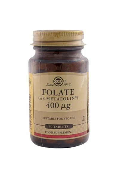 Solgar Folate (Metafolin) 400mcg 50 Tablet ürün görseli 1