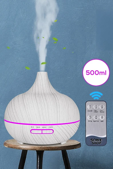 Norino Aroma Difüzör Gece Işığı 7 Led Nemlendirici Kumandalı 550 ml Buhar Makinesi ürün görseli 1