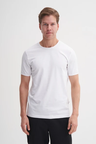 Cazador Erkek Beyaz Bisiklet Yaka T-shirt 46180 ürün görseli 1
