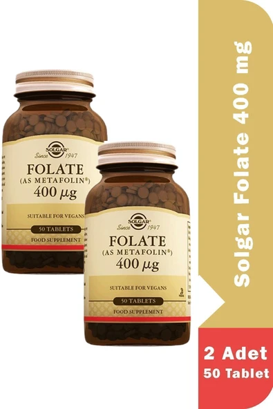Solgar Folate 400 Mg 50 Tablet 2 Adet - Resim 2
