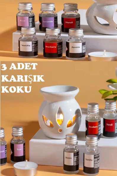Norino Sonx 3 lü Aromaterapi Uçucu Yağ Seti ve Seramik Buhurdanlık - Rahatlatıcı Oda Kokusu & Spa Deneyimi ürün görseli 1