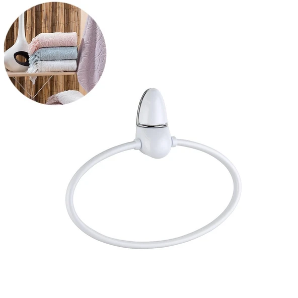 Norino Norino® Oval Yuvarlak Halka Havluluk Dekoratif El Havlusu Tutacağı Askısı ürün görseli 1