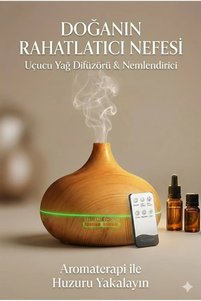 Norino Aroma Difüzör Gece Işığı 7 Led Nemlendirici Kumandalı 550 ml Buhar Makinesi ürün görseli 1