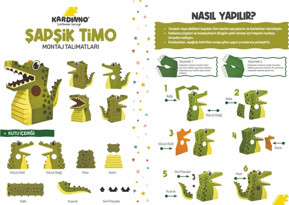 Kardinno Sivri Diş Şapşik Timo Karton Giyilebilir Çocuk Kostümü Etkinlik Parti Doğum Günü Kostüm ürün görseli 1