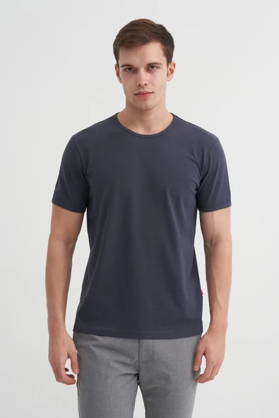 Cazador Erkek Antrasit Bisiklet Yaka T-shirt 46180 ürün görseli 1