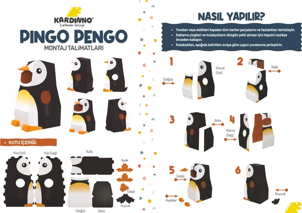 Kardinno Smokinli Pingo Pengo Karton Giyilebilir Çocuk Kostümü Etkinlik Parti Doğum Günü Kostüm ürün görseli 1
