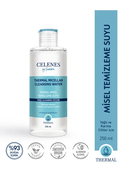 Celenes By Sweden Thermal Misel Temizleme Suyu Yağlı Ve Karma Ciltler 250 ml ürün görseli 1