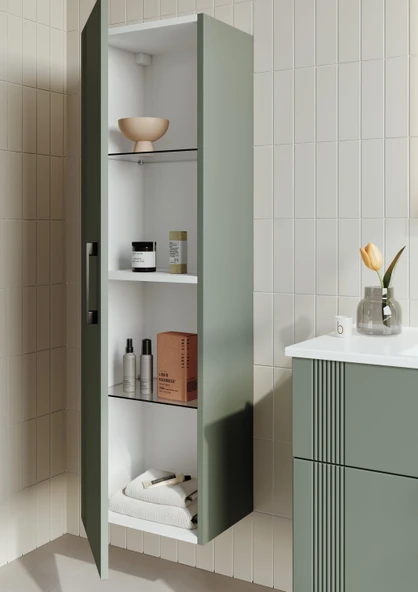 Orka Bari 40 cm Mat Yeşil Banyo Boy Dolabı - Resim 2