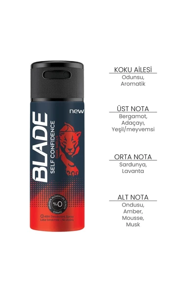 BLADE Deodorant Self Confidence 150 ml X 2 Adet - Resim 3