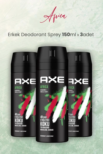 AXE Africa Erkek Deodorant Sprey 150 ml x 3 Adet ürün görseli 1