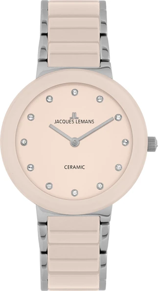 Jacques Lemans Monaco 42-7ZA Quartz Çelik+Seramik Pembe 10 ATM 34 mm Kadın Kol Saati ürün görseli 1
