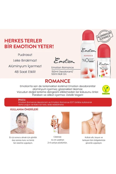 EMOTİON Deodorant 150 Ml Romance X 4 Adet - Resim 3