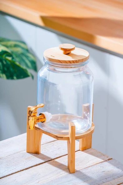 Bambu Standlı Cam Sebil - 3 lt ürün görseli 1