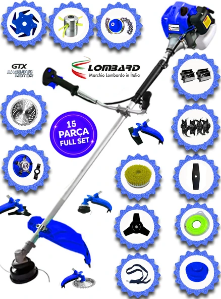 Cros Lombard İtaly SERAVIO 618X Seri Yan Tırpan+ Akrobat Çapalama + Toprak Eşeleme 15 Parça Komple Set ürün görseli 1