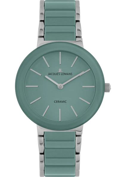 Jacques Lemans Monaco 42-7ZC Quartz Çelik+Seramik Yeşil 10 ATM 34 mm Kadın Kol Saati ürün görseli 1