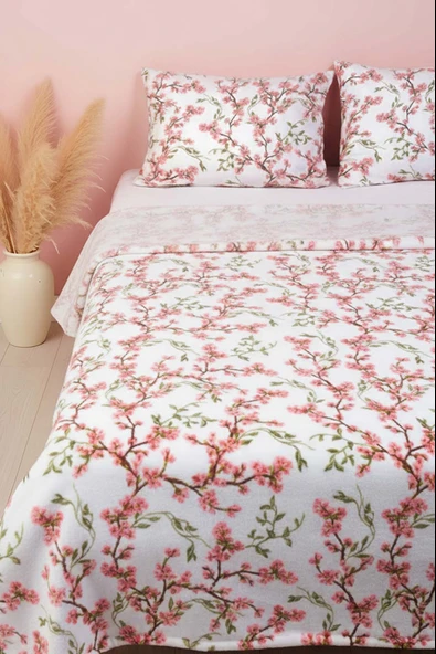 Sakura Çift Kişilik Peluş Battaniye ürün görseli 1