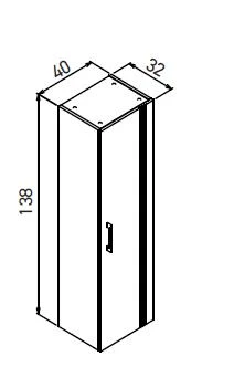 Orka Bari 40 cm Mat Yeşil Banyo Boy Dolabı - Resim 3