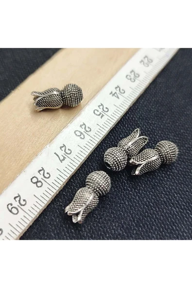 Mihra Takı Tasarım 25 Adet Epoksi Tesbih Kolye Metal Taş Kapama Huni Aparatı, Boncuk Kapağı ürün görseli 1