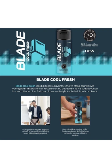 BLADE Deodorant Cool Fresh 150 ml X 2 Adet - Resim 4