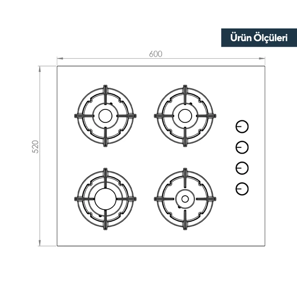 Kumtel 2'Lİ Magic Cam Ankastre Set (Ocak-Davlumbaz) - Resim 5