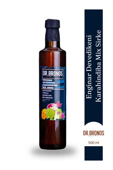 Dr.Bronos Enginar Devedikeni Karahindiba Mix Sirke 500 ml (Doğal Fermantasyon) ürün görseli 1