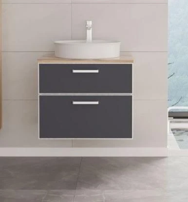 Orka Salerno 60 cm Mat Antrasit Banyo Dolabı Alt Modül ve Lavabo ürün görseli 1