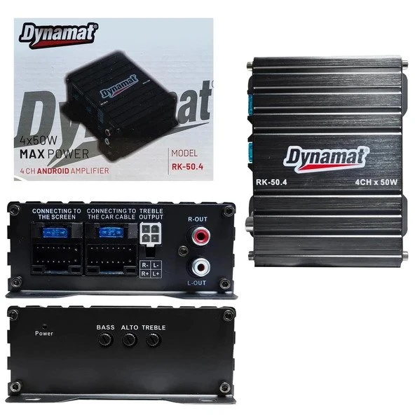 DYNAMAT RK-50.4 Mini Android Multimedya Anfisi 4X50 Watt ürün görseli 1