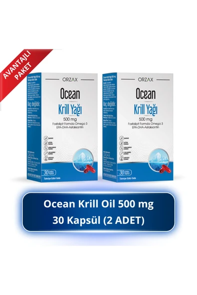 Ocean Krill Oil 500 mg 30 Kapsül (2 ADET) ürün görseli 1